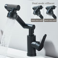1pc Modern Matte Black Stainless Steel Faucet - 360° Swivel Dual-Mode Spray, Single Hole Mount, for Bathroom & Kitchen Sink, Ceramic Cartridge, Robotic Arm Faucet, Bathroom Basin Mixer