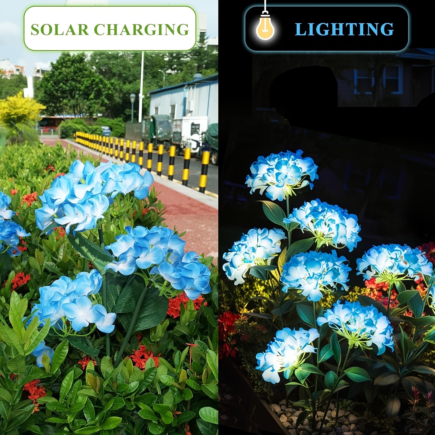 3pcs Solar 3 Tulip Flower Light with 9 Flowers LED Artificial Flower Light Outdoor Decoration Courtyard, Garden Lawn Ground Insert Flower Light Gift for Mom Birthday Outdoor Decorative Landscape Lawn Garden Light