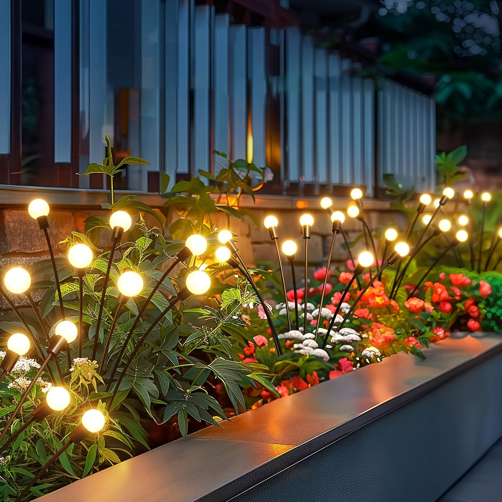 6 Pack 60 LED Solar Firefly Light, Warm White 8 Lighting Modes; 4 Pack 40 LED Solar Decorative Light, Smart Light Sensor, Perfect for Gift Giving, Garden, Lawn, Corridor, Wedding Party, Christmas, Halloween and Various Festival Decorations