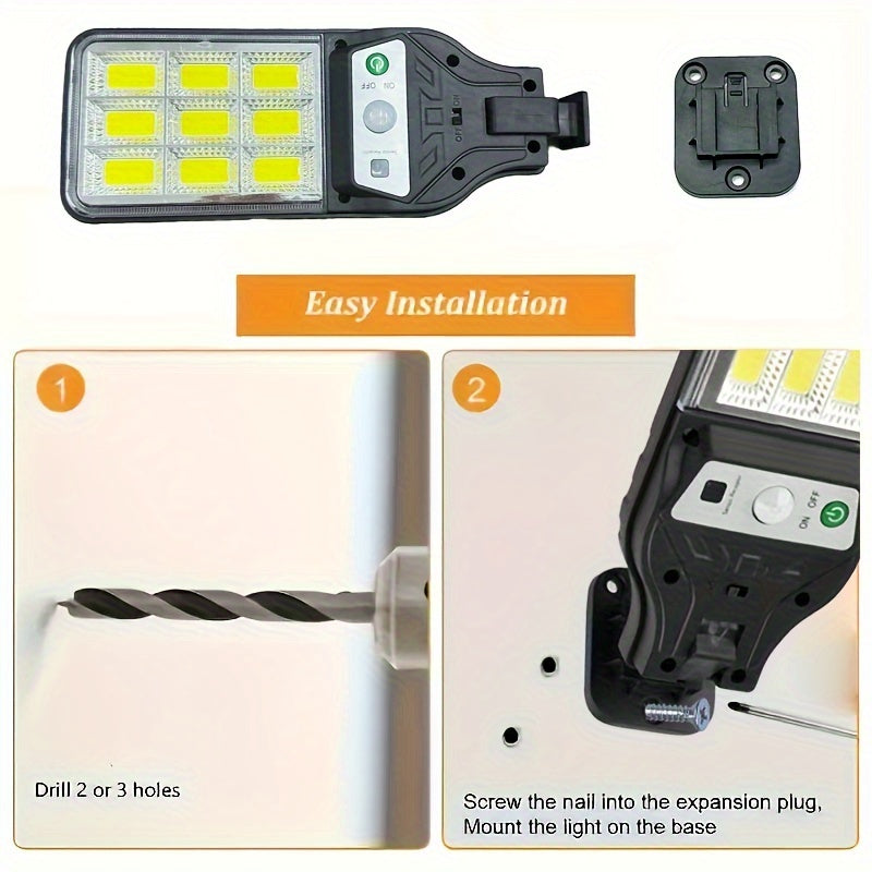 2/4 Pack Outdoor Solar Charging COB Wall Light, Street Light, Perfect for Patio, Courtyard, Balcony, Villa, Garden Wall, with Motion Sensor, Portable ABS Material Courtyard Garden Decorative Light