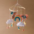 baby toys，Baby Sheep & Star & Moon Bed Bell,Baby Mobile Crib,手工制作的彩虹蝴蝶床铃，益智，增强儿童手眼协调能力，预防近视，适合儿童房装饰，亲子互动的最佳礼物，生日礼物，圣诞节礼物