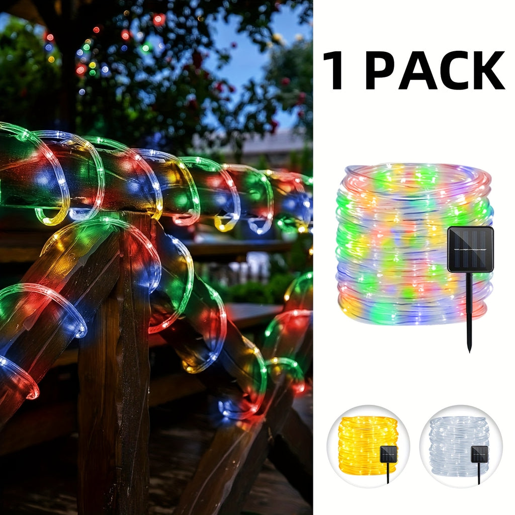 A set of outdoor solar garden lights, water pipe lights, tube lights with 8 flashing modes, IPX4 protection rating, angle theme, suitable for Christmas, gardens, shops, parties, weddings and other scenes, three colors optional