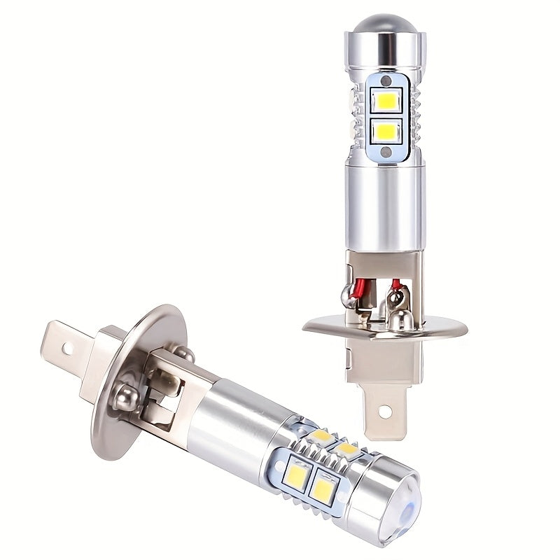 H1 LED Headlight Bulb Set (2Pcs), for High Beam, Low Beam, Fog Light, 6000K White Light, 50W, No Battery Included