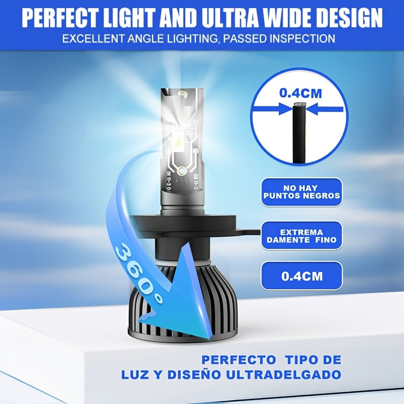 2-Pack H11 H4 H7 H1 LED Light Kit, Fog Light Kit, 6500K White Light, Air-Cooled Heat Dissipation, Easy Installation, 600% Brightness