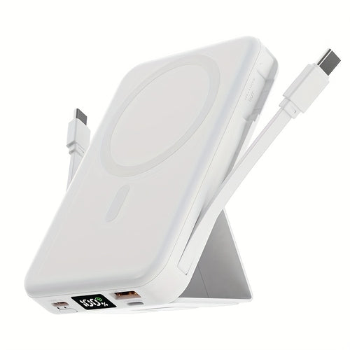 10000mAh Super Fast Charging PD22.5W Wireless Charging 15W Magnetic Fast Charging Power Bank Mini Built-in 2 Cables, Universal Office USB Portable, with Stand And Digital Display Battery Level, Suitable for Airplane Travel Mobile Phone Universal
