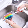 1PC Hanging Multicolor Kitchen Bottle Cleaning Brush, Long Handle Cup & Baby Bottle Brush, Hardened Bristles Effective Stain Removal, Durable Design