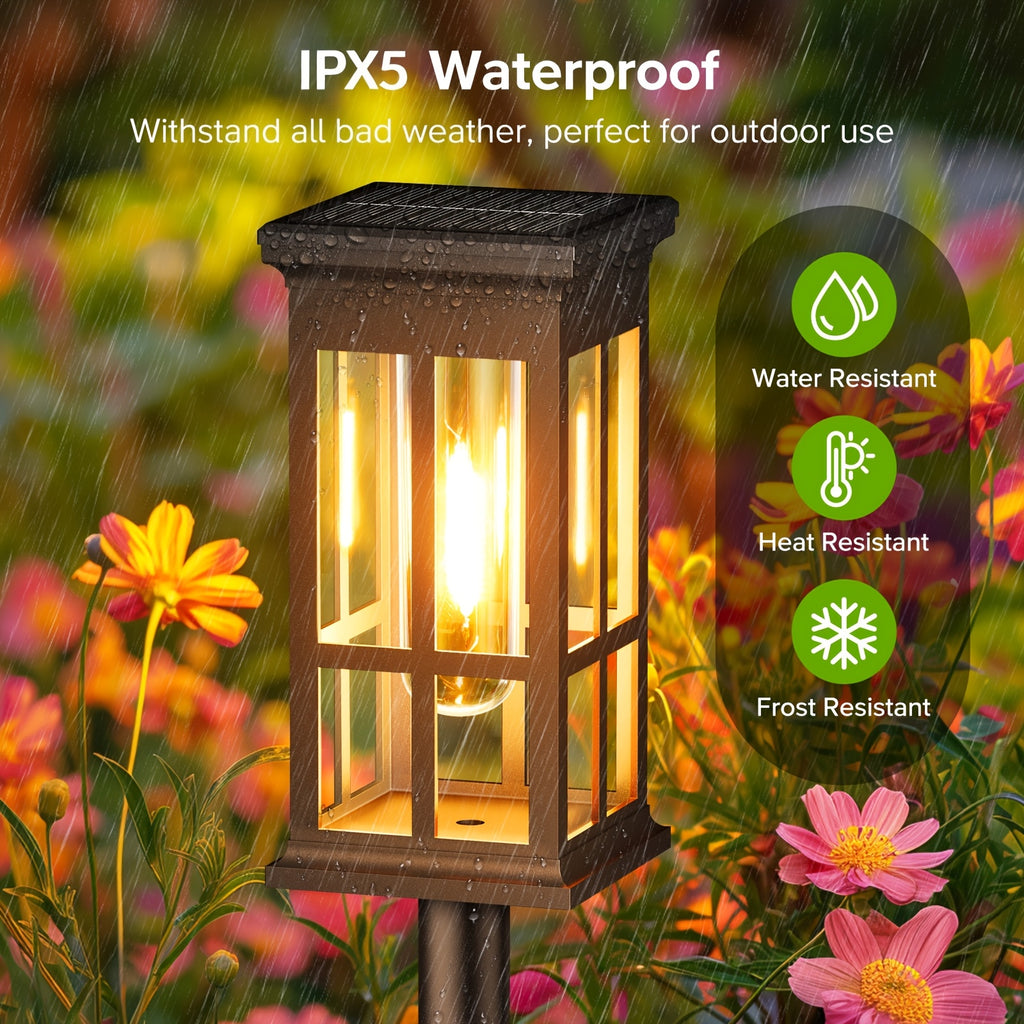 8-Piece Outdoor Bright Solar Path Light, Upgraded Outdoor Solar Light, Brightness Lasts Up to 12 Hours, Automatic On/Off Garden Light, Suitable for Landscape Courtyard, Patio Lawn, Path, Sidewalk, Driveway and Outdoor Decoration