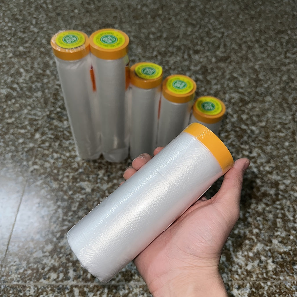 一卷预粘遮蔽膜，用于涂漆滴落的粘性塑料，以及用于家具和墙壁的多功能遮蔽纸
