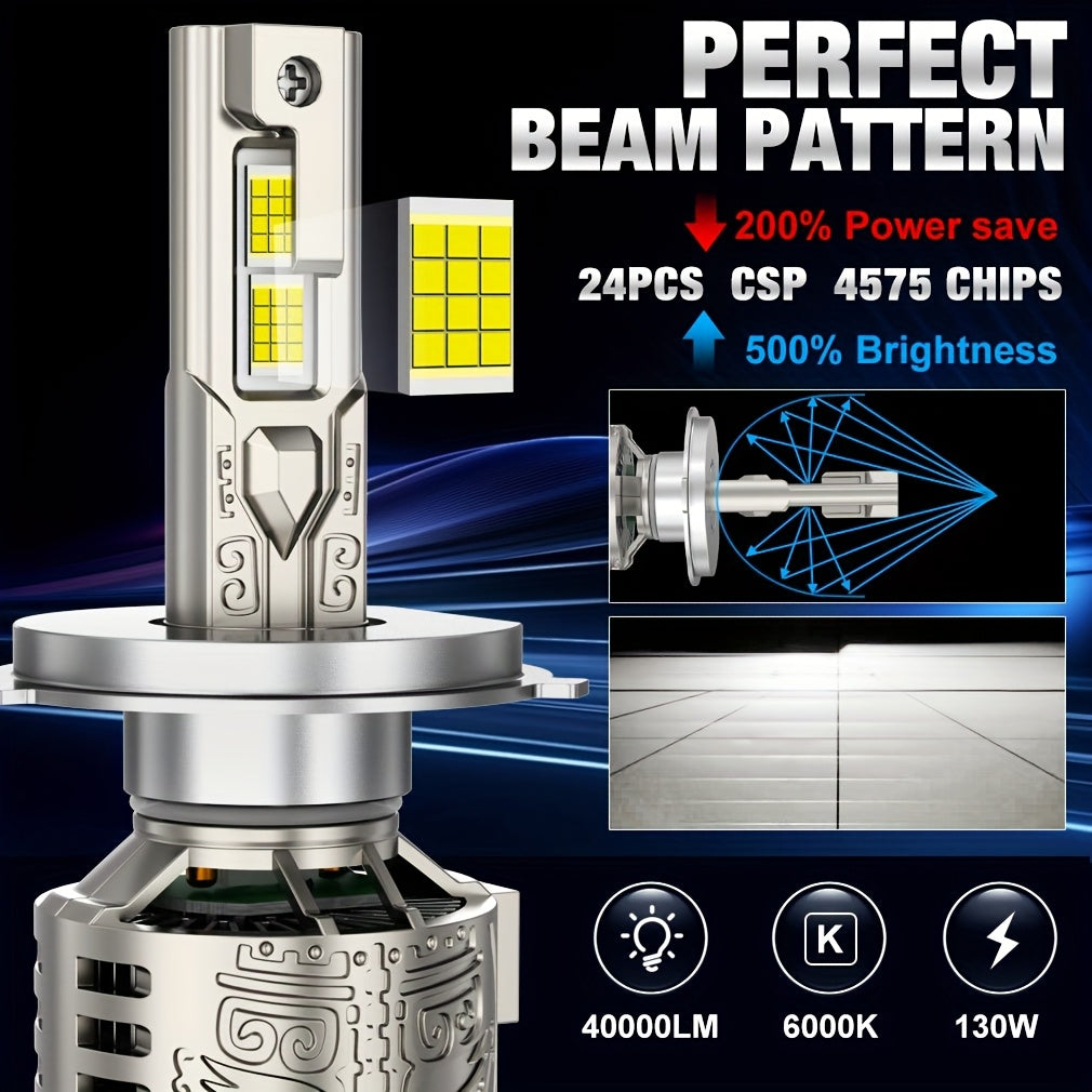 Xstorm 2Pcs 130W High Power H4 H7 H11 Super Bright LED Car Lights 40000Lm H1 H3 9005 HB3 9006 HB4 CPS Chip Car Fog Light Canbus Light 9012 Hir2 Car Light