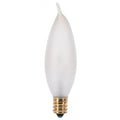 Satco S3278 25 watt CA8 incandescent lamp; frost; 1500 average hours; 200 lumens; candelabra base; 120 volt