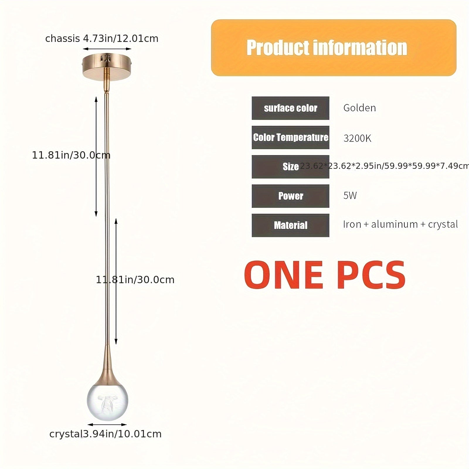 Enkerr modern mini LED jellyfish pendant light - height-adjustable teardrop-shaped chandelier, with crystal acrylic lampshade and gold finish, hardwired ceiling light, suitable for kitchen island, bedroom, bar (110V, with switch control)