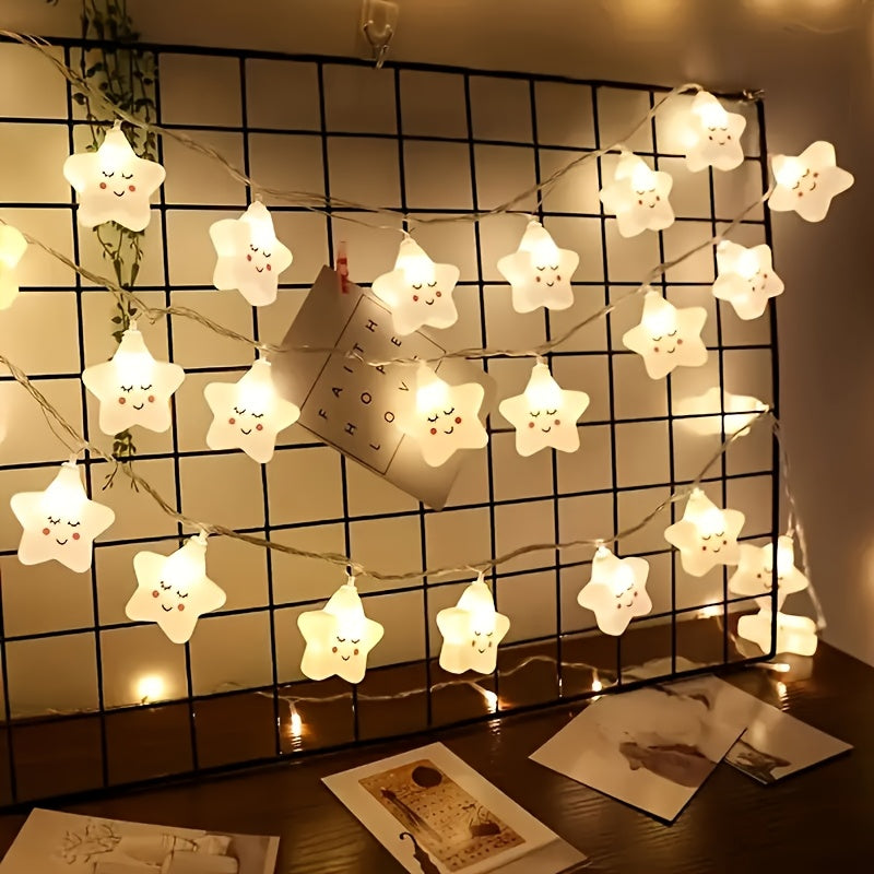 一串迷人的10顆LED燈，星雲造型，長度78.74英吋，非常適合居家臥室裝飾，節慶派對也適用，不含電池