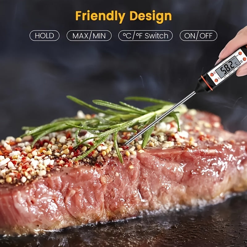 1 Piece Instant Read Meat Thermometer – Digital Thermometer for BBQ, Garden, Kitchen, Outdoor, Camping, Cooking, Grilling – For Heating Milk, Candy, Baking, and Other Kitchen Gadgets