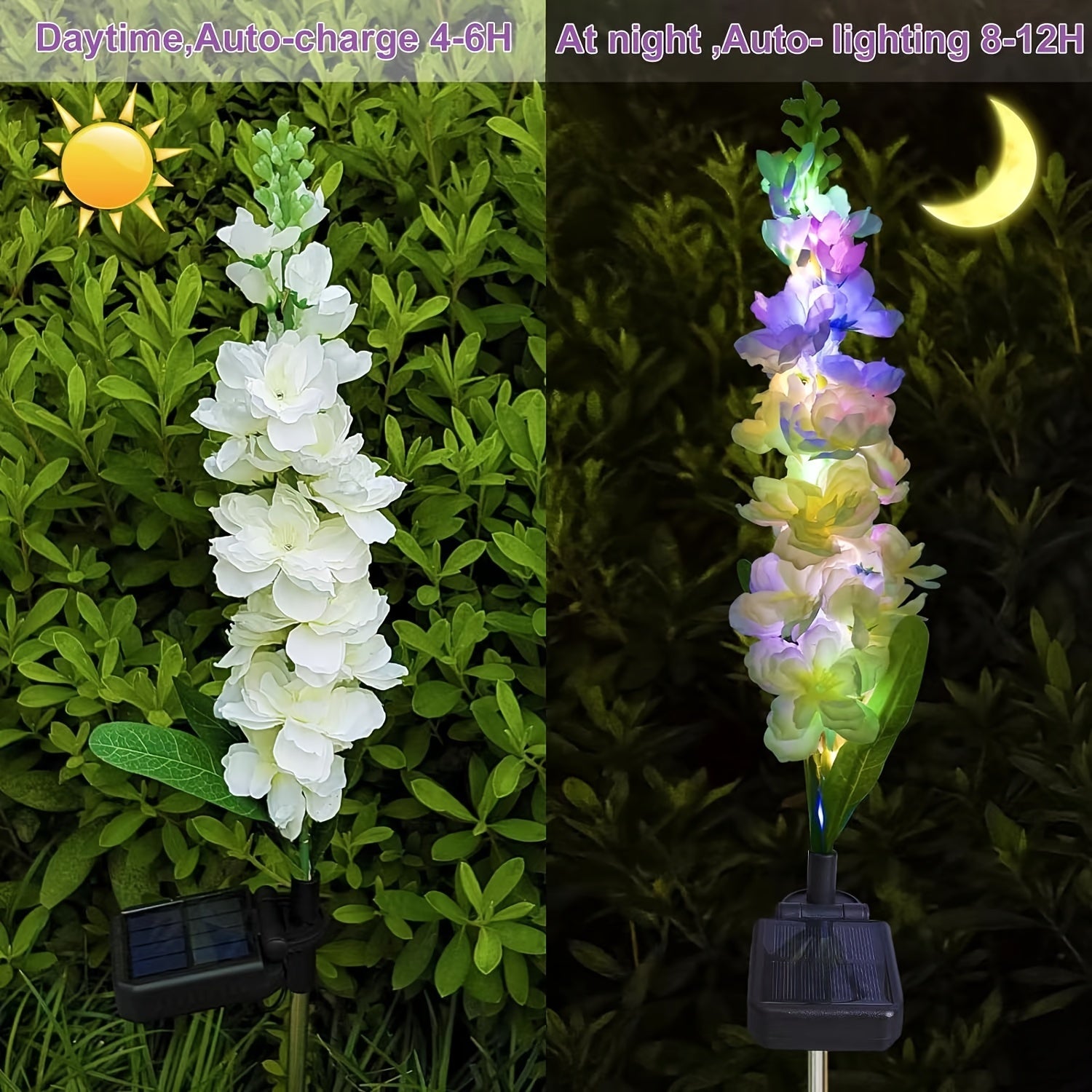 4pcs Solar Hyacinth Outdoor Waterproof Courtyard Garden Lawn Light Pathway Villa Landscape Light Party Atmosphere Light