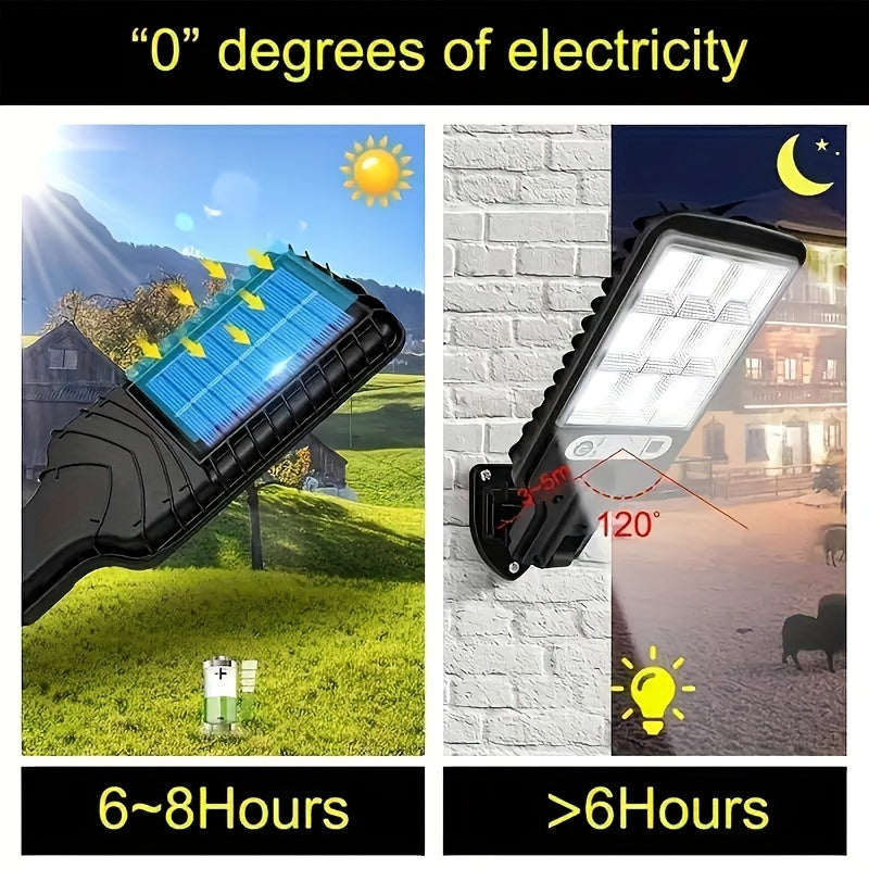 New 1pc Outdoor Solar Street Light, PIR Motion Sensor Courtyard Light with Remote Control, IP44 LED Wall Light Courtyard Light, Perfect for Courtyard, Aisle, Patio, Garage, Corridor, Wall Light