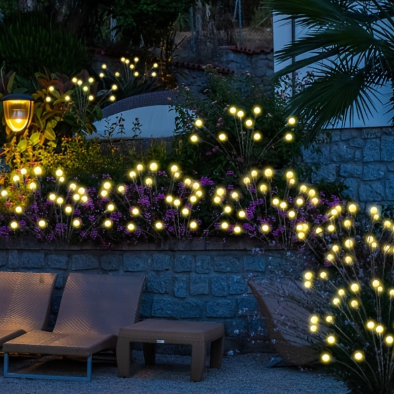 8 LED, 2-Piece Solar Garden Light, Solar Spinning Light, Wind Spinning, Solar Lawn Light, LED Wind-Powered Firefly Ball Spike Light, Garden Decoration Holiday Light