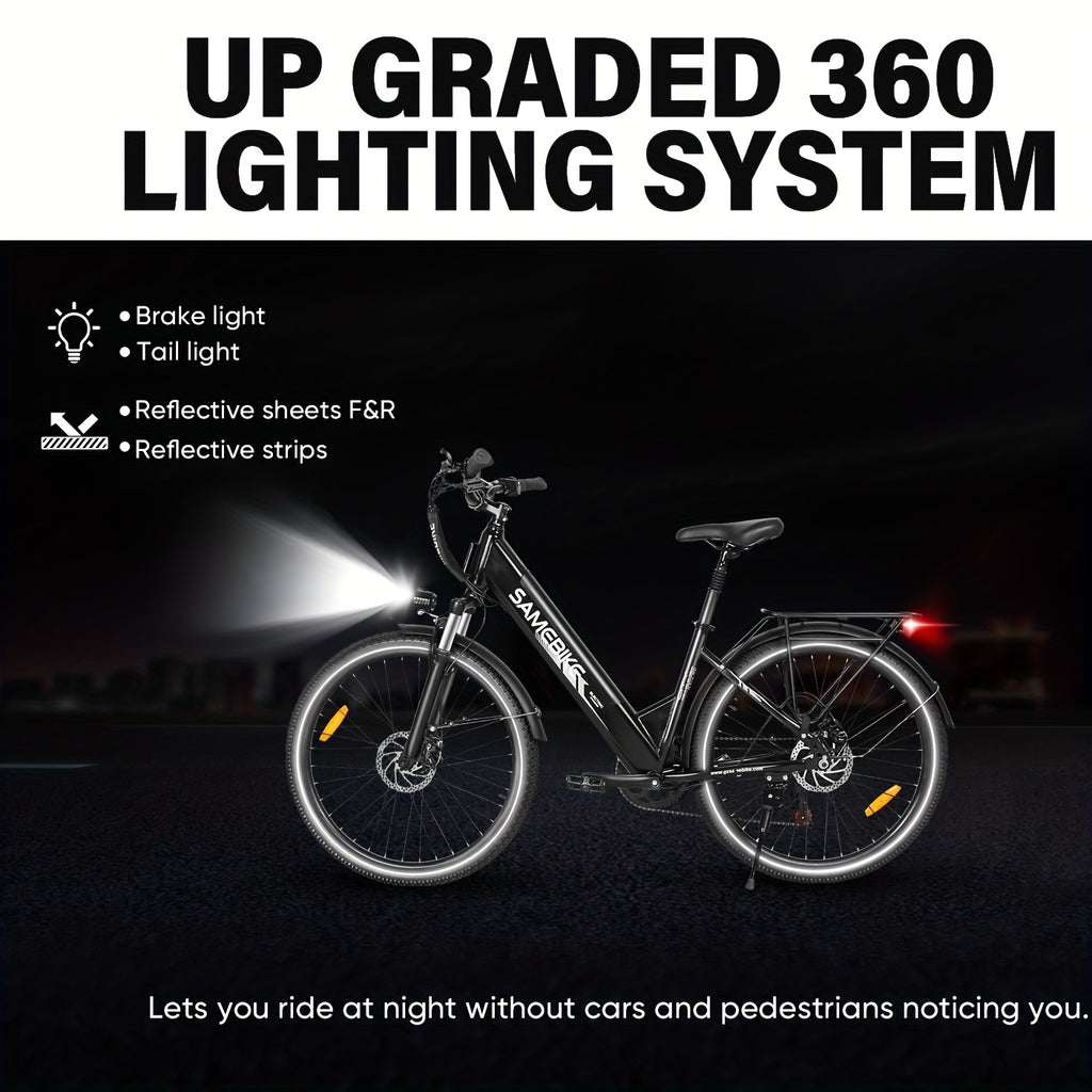 RS-A01pro 250W/350W（全球模式）成人折叠电动自行车 - 续航80-90公里，36V13AH可拆卸电池，26英寸重型轮胎，机械碟刹，LCD显示屏，合金车架，黑色折叠电动车，全球电压兼容