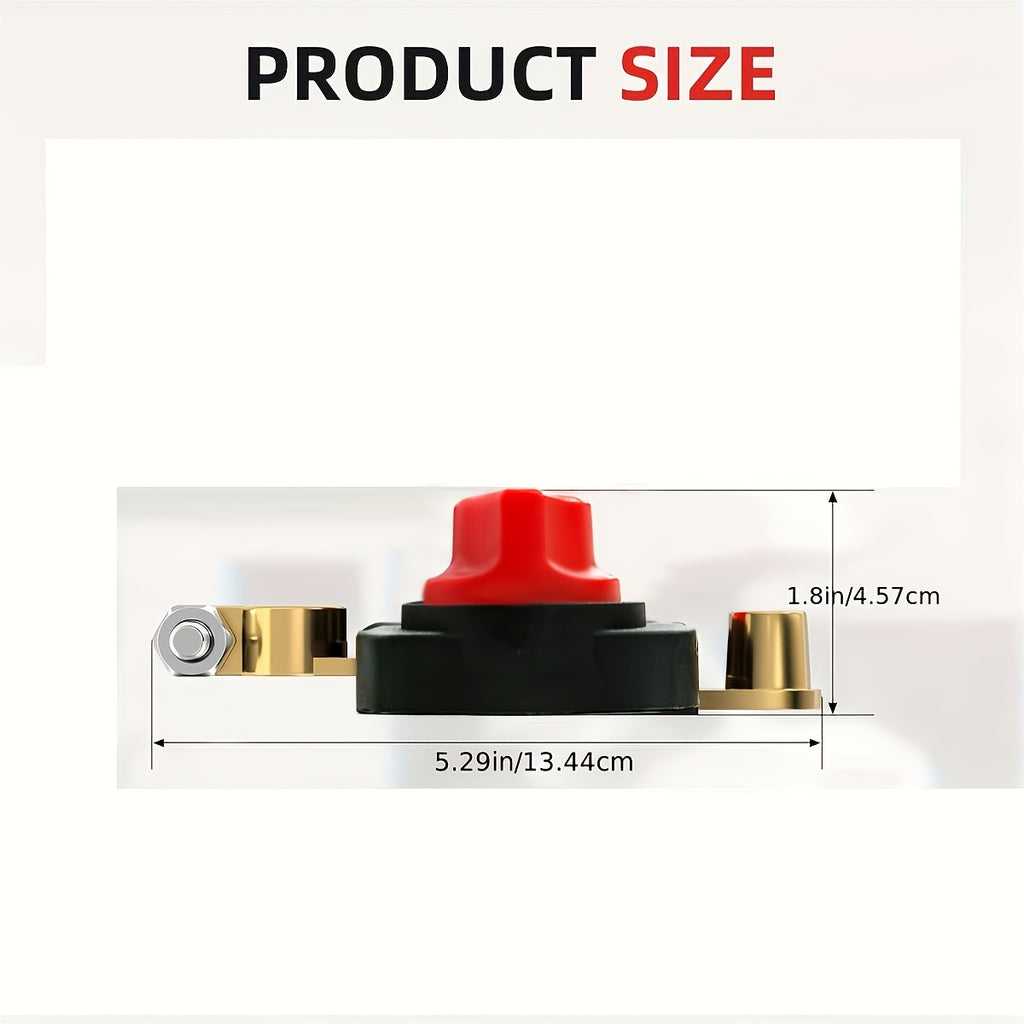 Heavy Duty Battery Disconnect Switch, 3rd Gen Top Post Battery Master Cutoff Switch for Cars, RVs, Boats & Other Vehicles – Negative Terminal On/Off