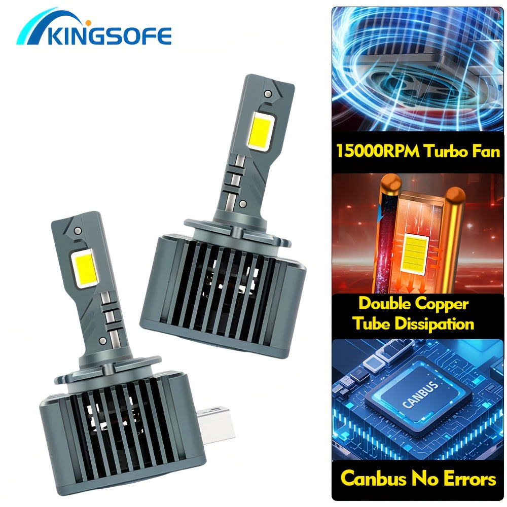2-Pack D1S/D1R D2S/D2R D3S/D3R D4S/D4R 58000 Lumens 210W Xenon Bulbs, Upgrade Super White Light 6000K, Car Headlights, CANBUS Error-Free, Plug-and-Play
