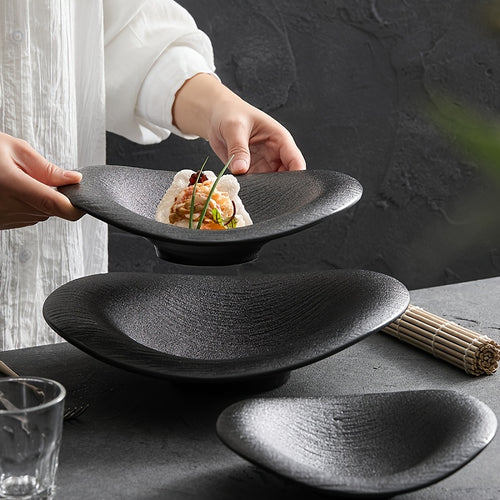 1pc Creative Irregular Shape Plate, High-End Sense Irregular Dish, Home Western Dinner Plate, Cold Dish Plate, Salad Plate, High-Appeal Food Presentation Plate