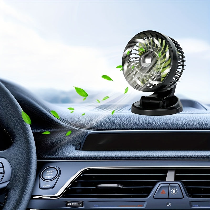 1PC Single Head Car Fan, 12V Mini Bus Compatible, Powerful Quiet Dual Head Car Cigarette Lighter Plug Fan, Vehicle Cooling Fan, Ideal Car Accessory for Birthday Christmas Halloween Wedding Party Supplies