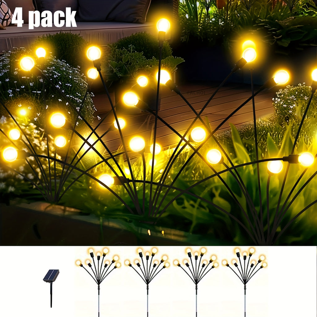 6 Pack 60 LED Solar Firefly Light, Warm White 8 Lighting Modes; 4 Pack 40 LED Solar Decorative Light, Smart Light Sensor, Perfect for Gift Giving, Garden, Lawn, Corridor, Wedding Party, Christmas, Halloween and Various Festival Decorations