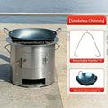 Outdoor Portable Straight-Tube Wood Burning Stove for Picnic, Multi-Functional Home Wood Stove, Rural Household Wood Cooker