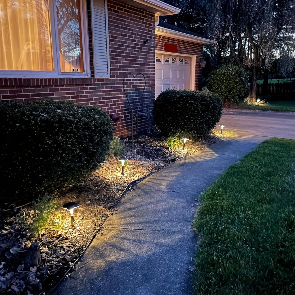 6-Piece Outdoor Solar Light, Bright LED Lighting, IP44 Waterproof, Smart Light Sensor (Color Light / Warm Light 2-in-1), Suitable for Courtyard, Garden, Lawn, Path, Walkway, Christmas Landscape Lighting and Outdoor Lighting, Christmas Gift