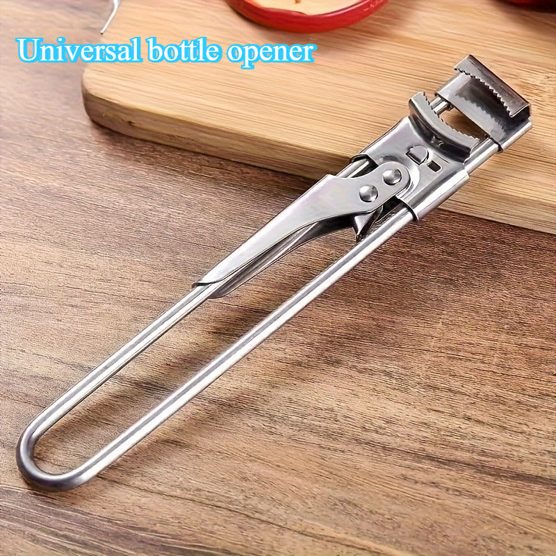 Stainless Steel Universal Opener | Ergonomic Handle & Lever Mechanism – One-Hand Can Opener, Easy-Grip Manual Kitchen Tool, No Electricity Needed, Perfect for Parties & Daily Use