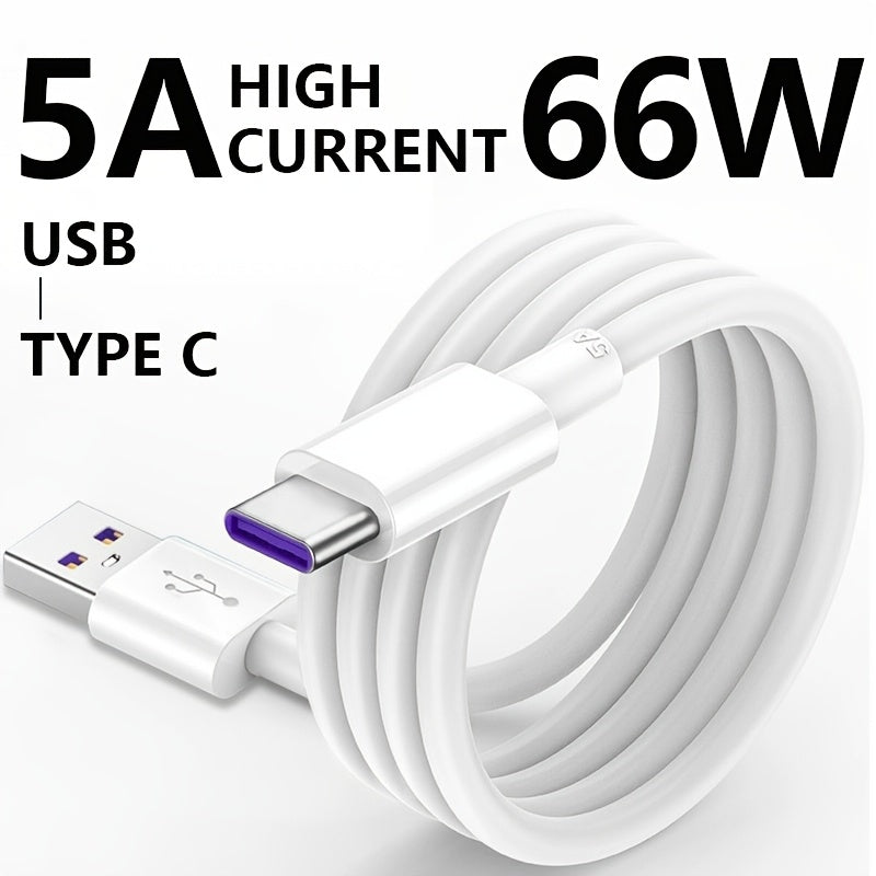 Fast Charging USB-Power Adapter Compatible for Samsung S20/S9/S8, Huawei P40/Mate 30, Xiaomi, for Redmi, for Oppo, for vivo Smartphones - Type-C to Type-C Fast Charger with PVC, Flat Data Cord