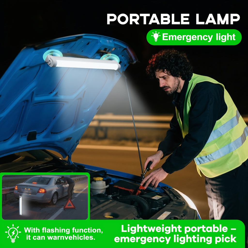 Rechargeable Portable Lamp, Multiple Dimming Modes with Stepless Dimming, Built-in Hook for Hands-Free Use, Ideal for Emergencies (No Remote, Button Control), Camping, Fishing, BBQ