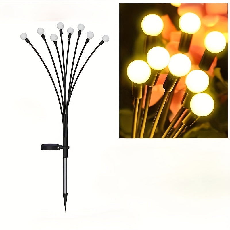 olar Firefly Light with 10/8/6 LEDs, IP54 Wind-Driven Lawn Light, Courtyard Garden Ground Light, Ambient Camping Light, Garden Decoration, Lawn Accent, Whimsical Lighting, Solar Light, Durable Plastic, LED Lawn Light, Wind Light