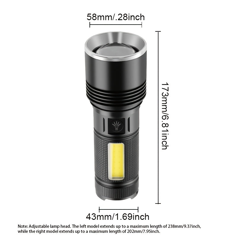 Hand Crank Solar Charging Flashlight, Support Type-C Charging, Built-in Power Bank Function, Portable Torch Ideal for Outdoor Activities