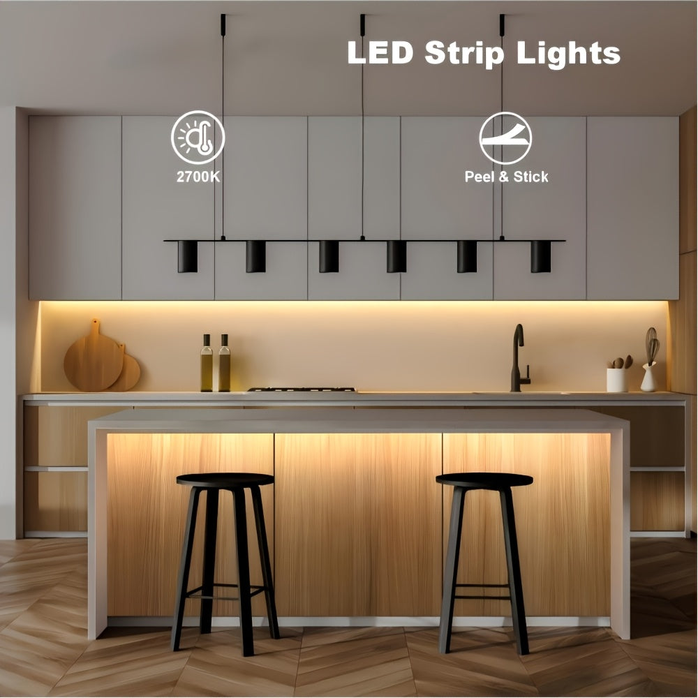 5V USB 超薄可裁剪 LED 灯带 暖白光冷白光 自粘背胶 宿舍化妆台楼梯橱柜衣柜展示柜氛围灯 卧室床头电视背景墙装饰灯 1/3/5 米