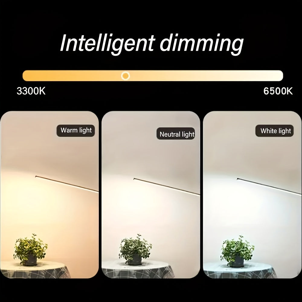 Smart LED floor lamp, gooseneck reading table lamp, 3-color temperature adjustment, stepless dimming, suitable for living room, bedroom
