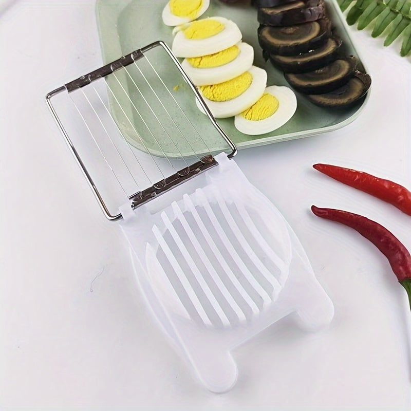 1PC Household Multifunctional Egg Slicer, 2-in-1 Egg Cutter Divider Dicer Slicer for Hard Boiled Eggs, Kitchen Gadget