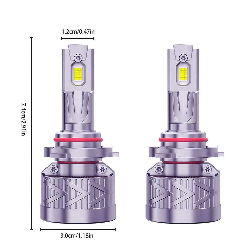 2-Pack LED Headlight Kit, Compatible with H11/H7/H4/H1, 9005/9006/9012 - 56000LM, 6500K Cool White Light, Turbo Fan Cooling and High Durability, Designed to Fit Most Vehicles, No Battery Needed