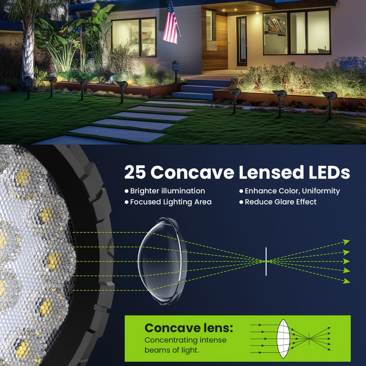 4-pack solar spotlight outdoor IP65 waterproof, flag accent lighting, solar Halloween decorative light, outdoor tree, house, yard, garden, landscape spotlight for Christmas decoration (cool/warm light)