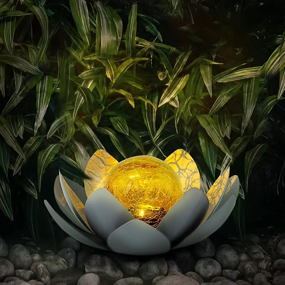 Solar Lotus Flower Light, Wrought Iron Design, Outdoor Statue Light, Landscape Decorative Light, for Villa, Garden, Lawn, Courtyard