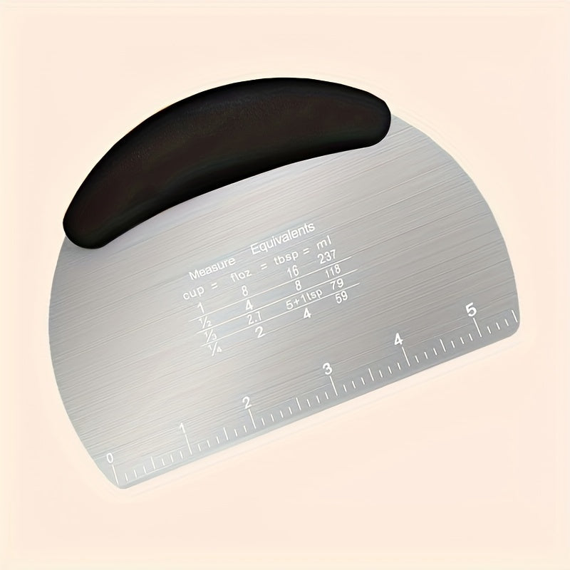1PC Dough Scraper, Stainless Steel Cutter, Food Scraper, Pastry Dividing Tool, Bread and Bakery Cutting Board, Baking Kitchen Gadget
