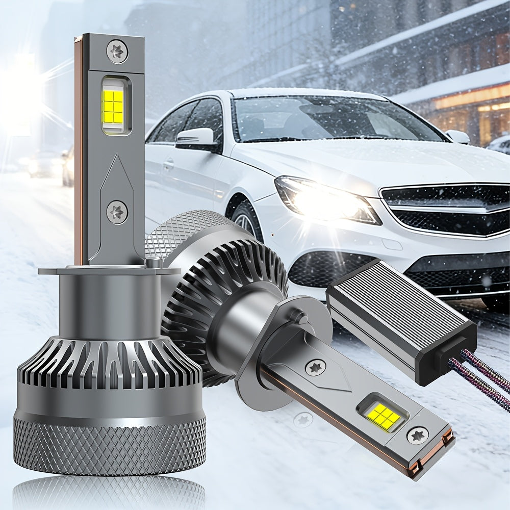 Automotive 2PCS LED Car Lights - H11/H7/H4/H1, 9012/9006/9005 - 40000LM, 250W High/Low Beam, 6500K Cool White Light, Spotlight, High-Performance Bulbs, 200% Brightness Increase, Plug-and-Play, No Battery Needed