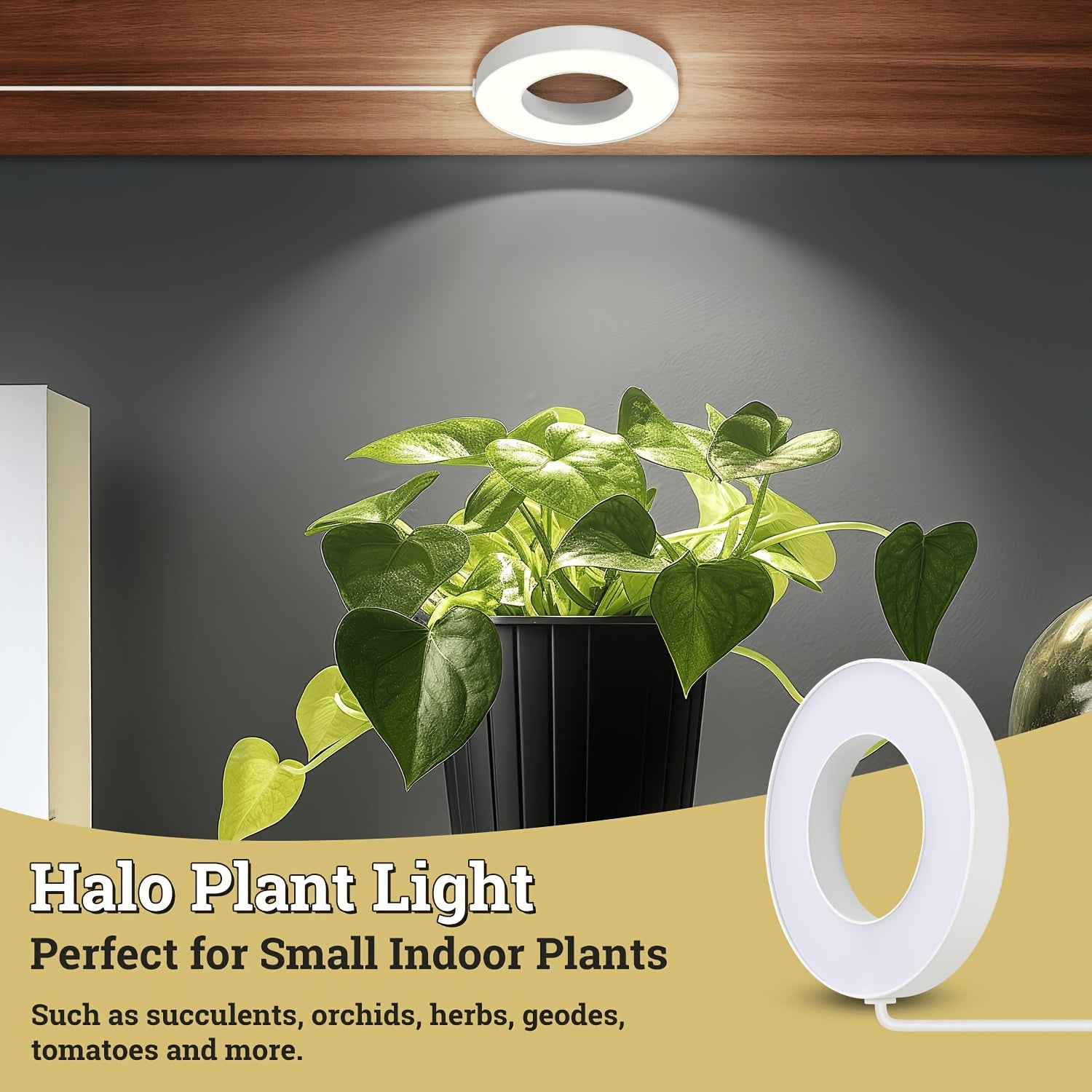 Smart Full Spectrum LED Grow Light for Indoor Plants, Specially Designed for Indoor Potted Plants. 3/6/9H Timer, Ideal for Balcony & Houseplants