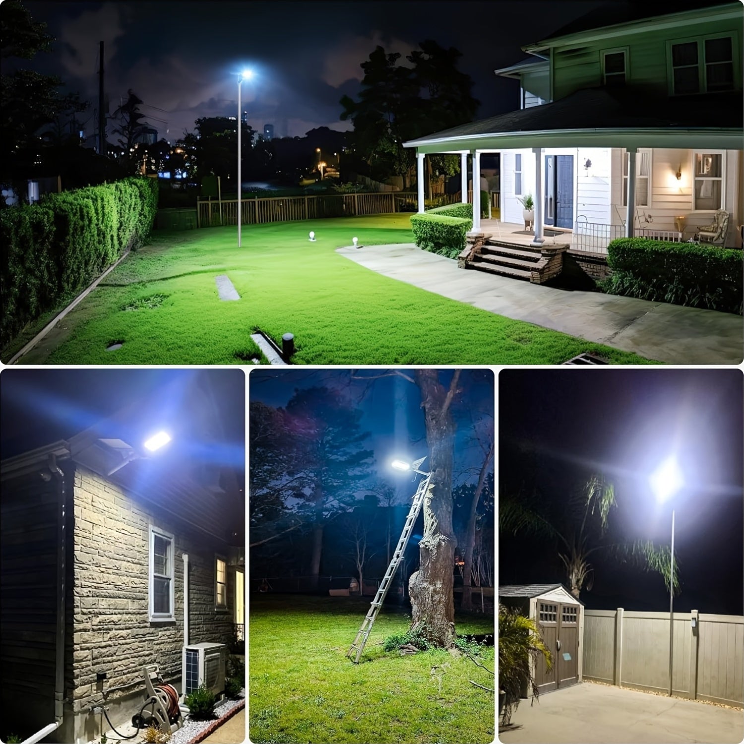 LED Solar Street Light, IP65 Waterproof, with 6000mAh Solar Wall Light 6500K Dimmable Remote Control, Outdoor Wall Light Perfect for Courtyard, Garden, Sidewalk, Street, Parking Lot