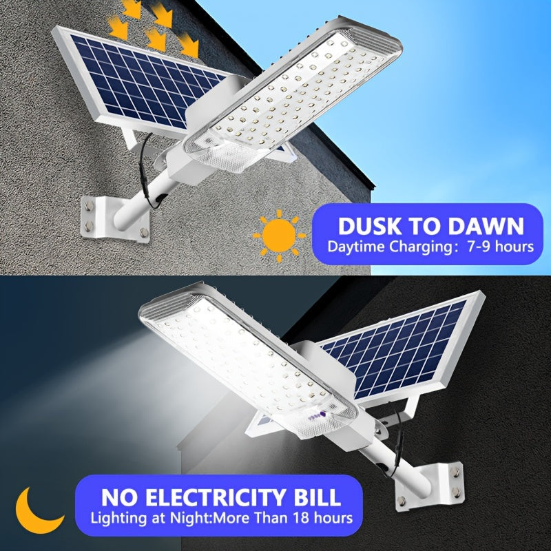 High Power Solar Street Light 6500K with Remote Control, Waterproof, Perfect for Commercial Courtyard Security and Outdoor Lighting
