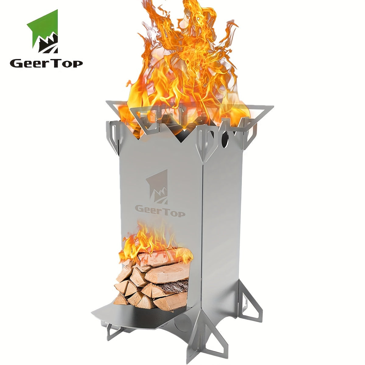 Outdoor Rocket Stove - Not Charged, Stainless Steel, Geertop, No Magnesium Rod/Flint