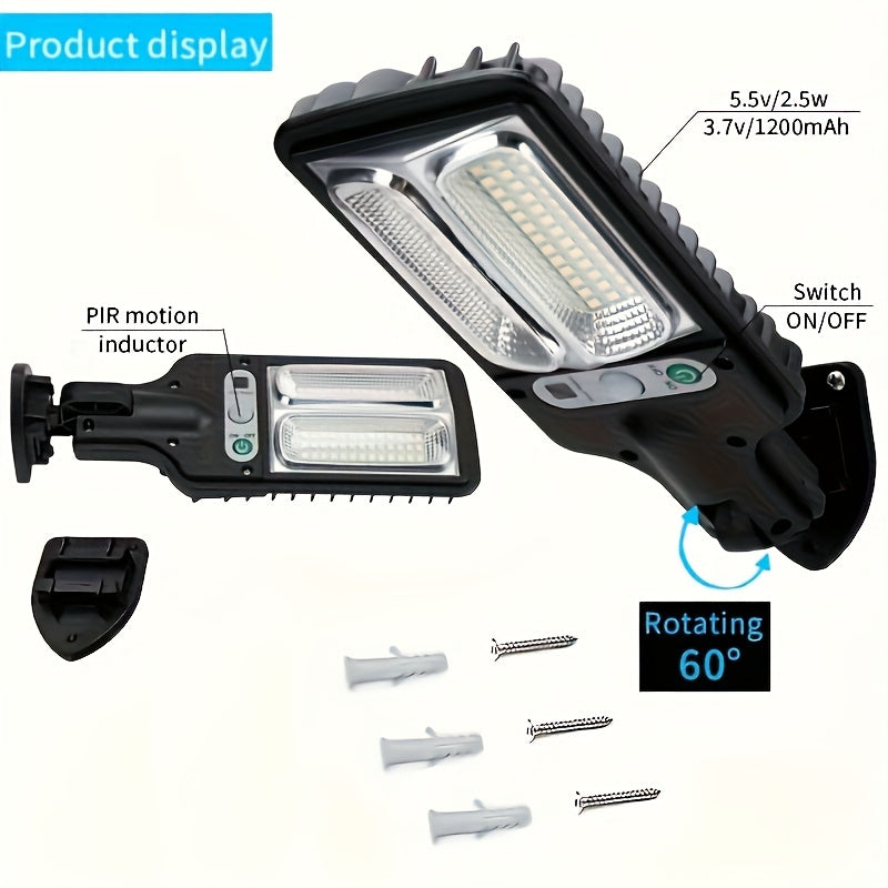 Wall-Mounted Outdoor Security Lighting - 1pc Smart Solar Pathway Light with 3 Light Modes, Motion Sensor & Remote Control - for Garden, Yard, Pathways, Solar Outdoor Security Camera, Durable Lighting System