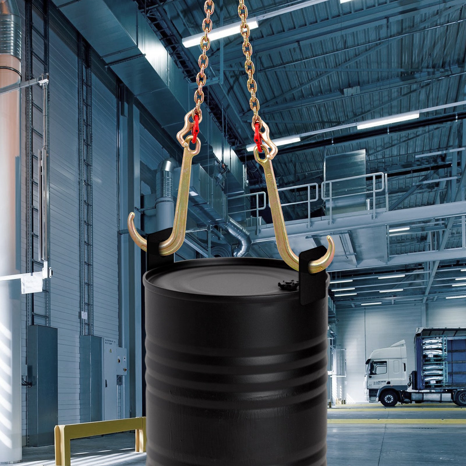 VEVOR V Harness Chain, 8 mm x 60 cm Harness Tie Down Chain, Grade 80 V-Harness Transport Chain, 4898 kg Breaking Strength, with TJ Hooks and Crab Hooks, Heavy Duty Pear Link Connector and Chain Shortener