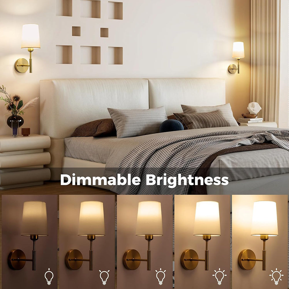 2-Pack Modern Wireless Battery Wall Light with Remote Control and Rechargeable Bulb – Plug-and-Play, Dimmable 12-Color Light, Suitable for Bedroom, Living Room, Hallway, No Wiring Required