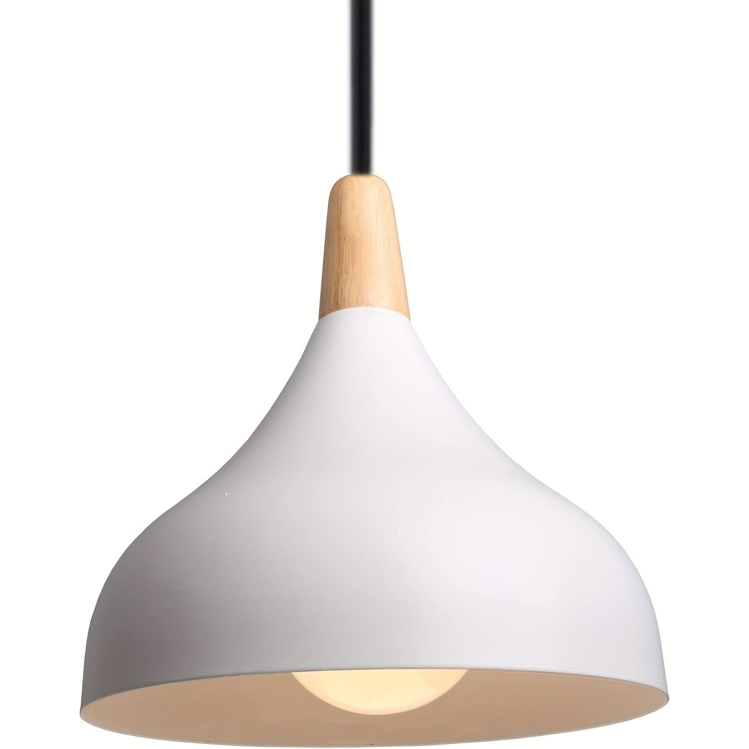 Pendant light vintage chandelier modern teardrop hat ceiling light metal wood pendant light suitable for bedroom, dining room, kitchen (bulb not included!!!)