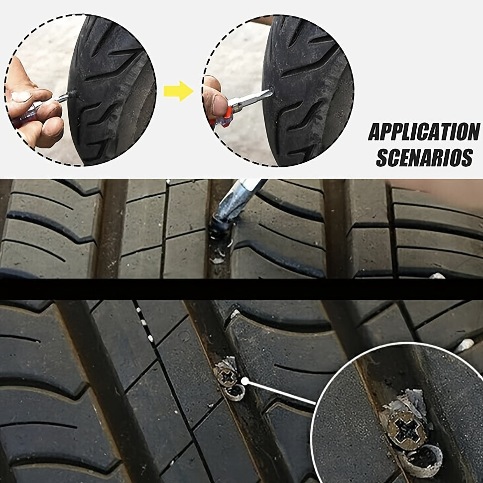 Tire Repair Rubber Nails, Rubber Screws for Patching Motorcycle and Bicycle Tires